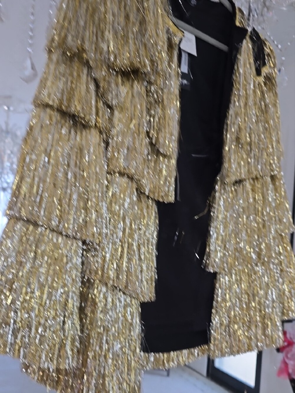 Nasty Gal Gold Fringe Tiered Jacket - Picture 6 of 7